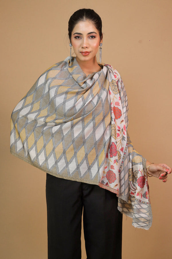 Block Flower Palla Kani Stole