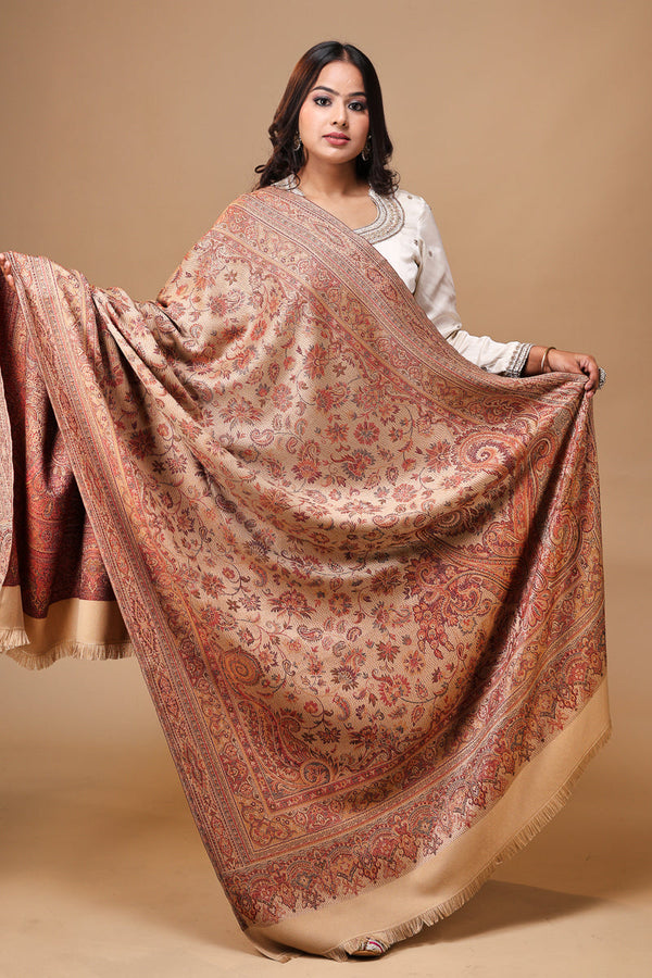 Big Paisley Kani Kunj Shawl Beige