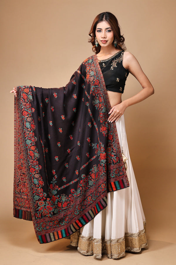 Flower Border booti Kani Shawl