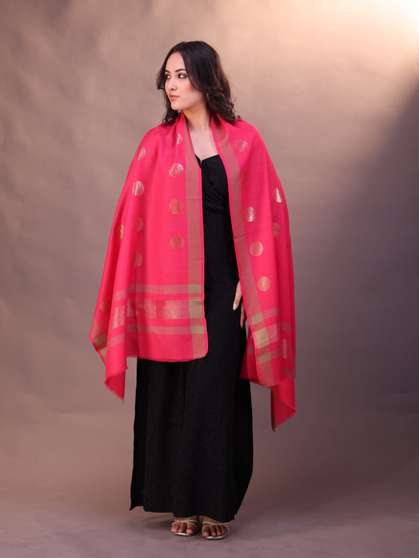 Stripe Border Sippi Embroidery Stole