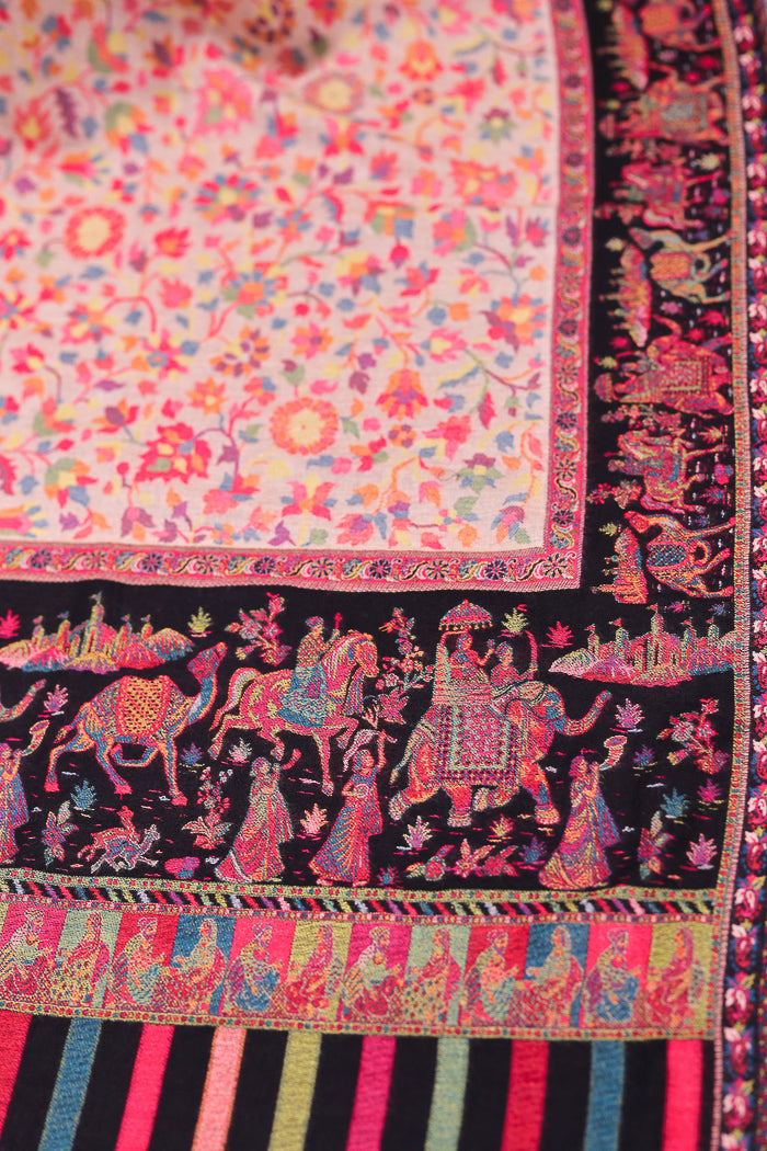 Camel Border Kani Shawl – The Shawl Studio