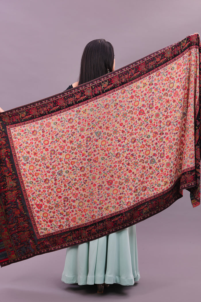 Camel Border Kani Shawl – The Shawl Studio