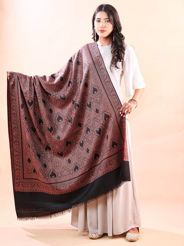 Heart Kani Reversible Shawl Black