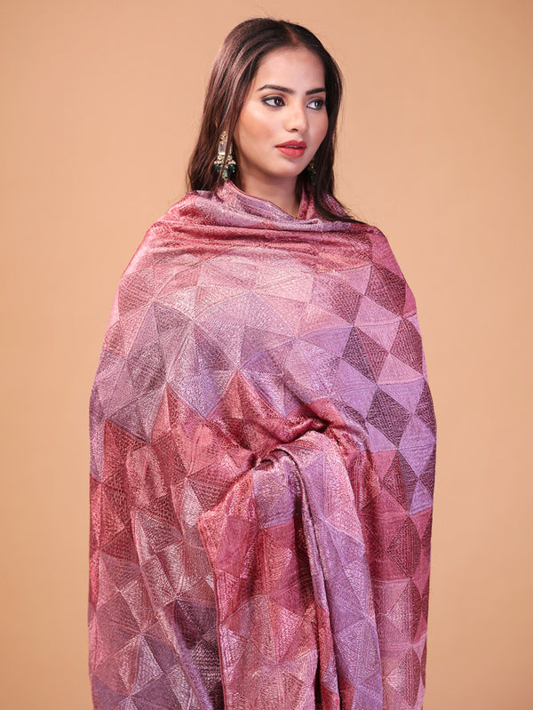 Big Block Phulkari Dupatta Brown