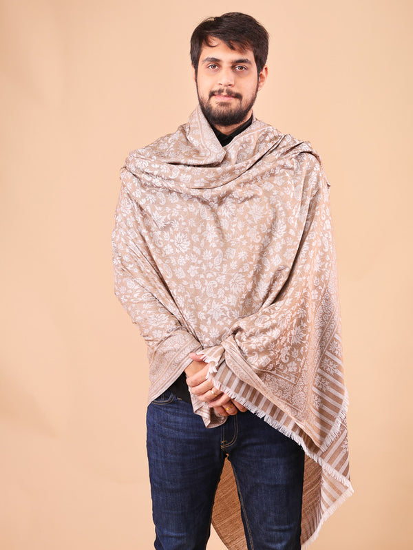 Chinar Self Shawl for Men Beige