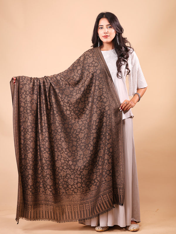 Chinar Self Shawl Black