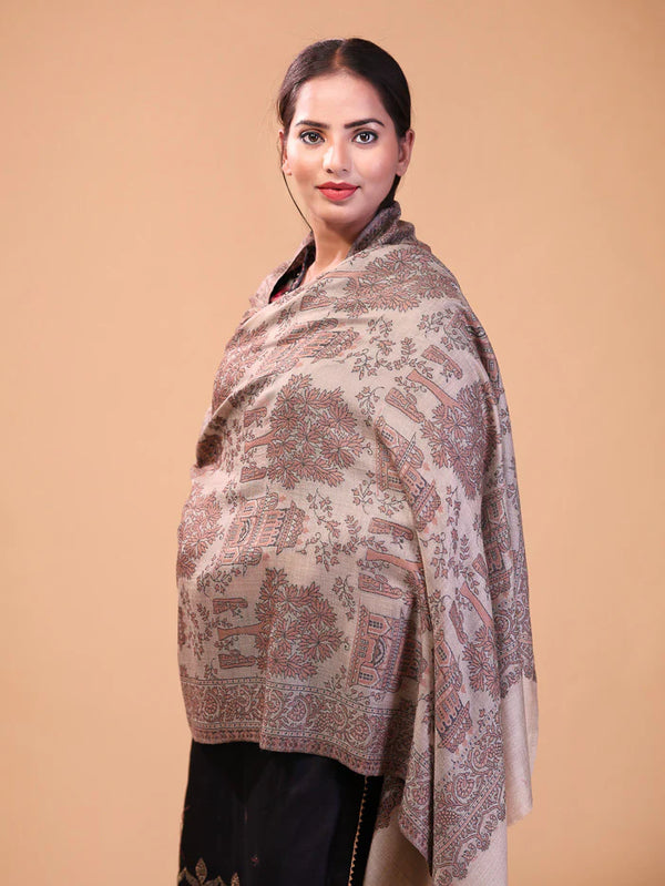 Fine Wool Tree Kani Stole