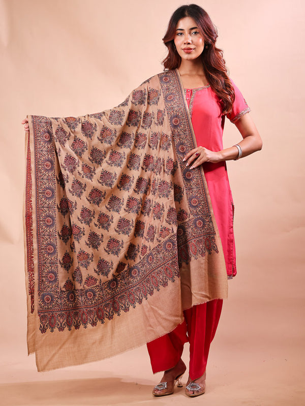 Flower Border Embroidery Shawl