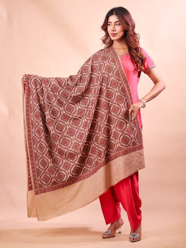 Block Jaal Embroidery Shawl