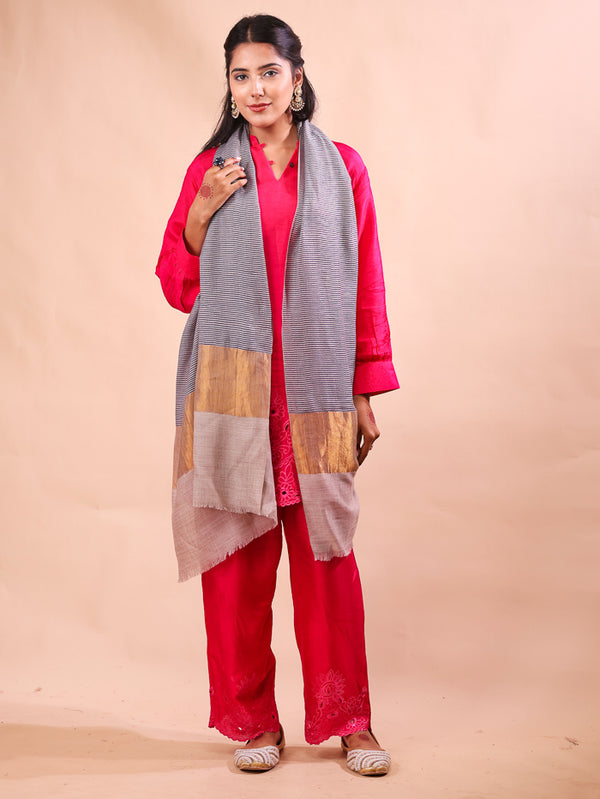 Zari Palla Stripe Stole