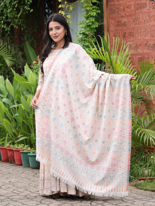 MultiColoured Leaf Kani Shawl