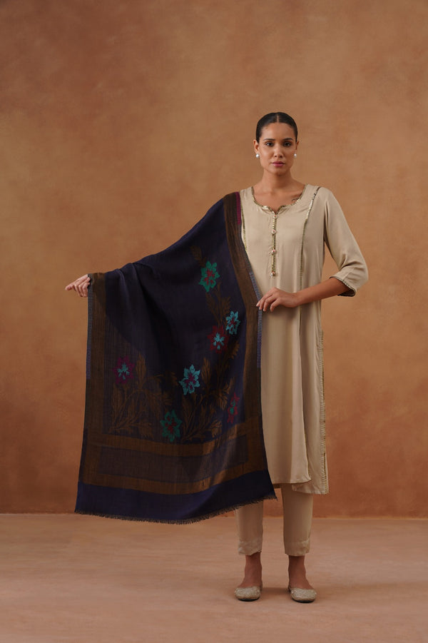 Flower Palla Zari Stole