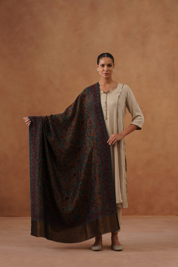 Fine Wool Zari Kani Shawl