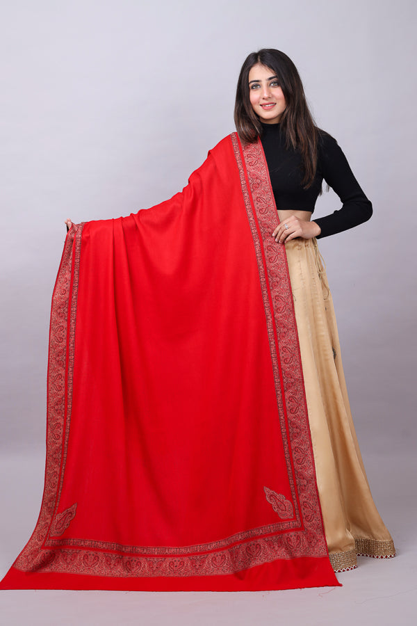 Kunj DD Palla Kani Shawl Red