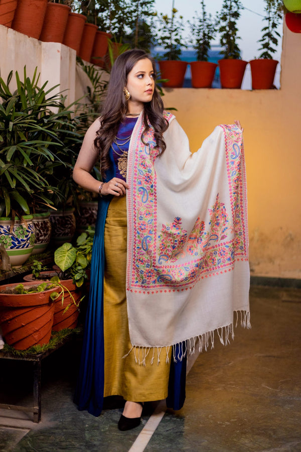 Border Palla Nalki Embroidery Stole