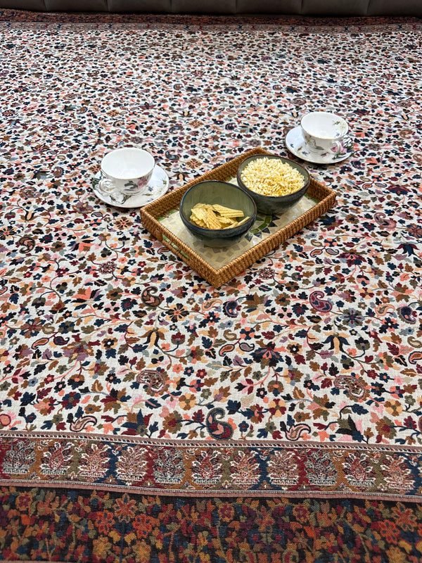 Flower Border Kani Bed Cover