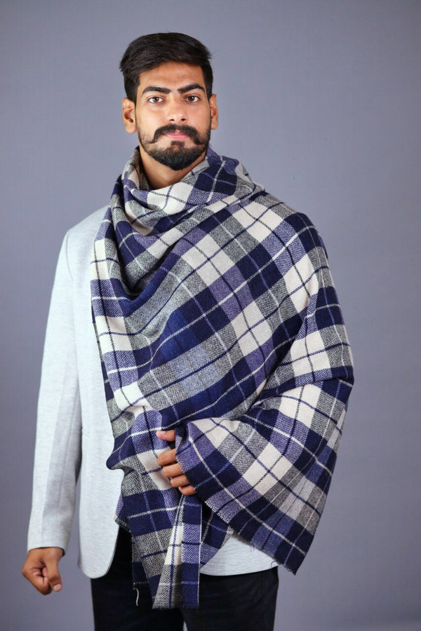 Soft And Warm Check Stole For Men