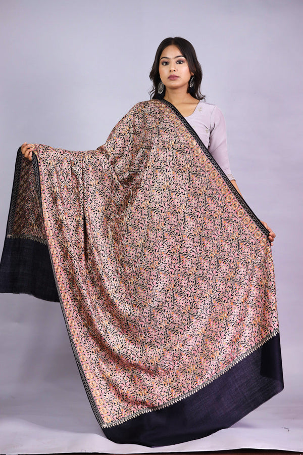 Pure Wool Silky Aari Embroidery Shawl